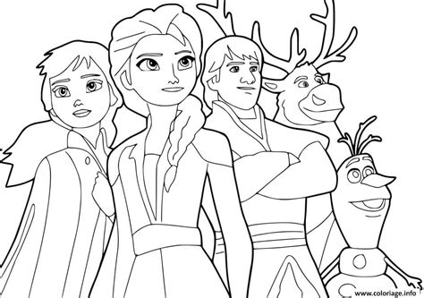 Coloriage Reine Des Neiges 2 Avec Anna Elsa Kristoff Sven Olaf Adventure