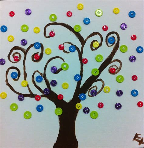 Angela Anderson Art Blog Button Trees Kids Art Class