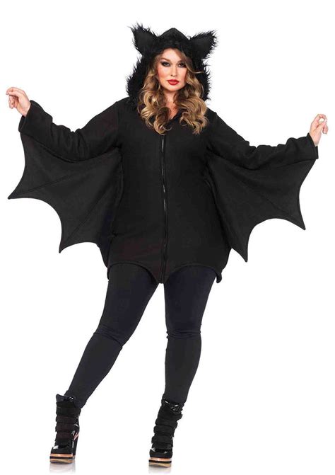 Black Bat Cozy Adult Women Halloween Costume 2xl