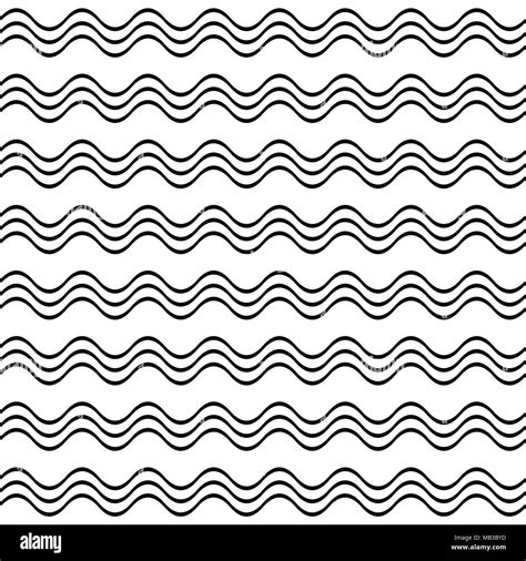 Seamless Black And White Wave Pattern Background Stock Vector Image
