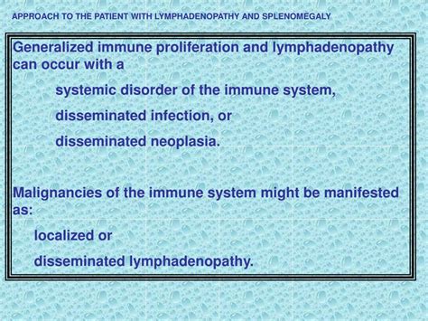 Ppt Approach To The Patient With Lymphadenopathy And Splenomegaly