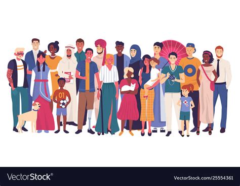 Cartoon People Of Different Nationalities Vector Stock