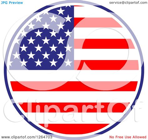 Clipart Of A Patriotic American Stars And Stripes Flag Circle Royalty