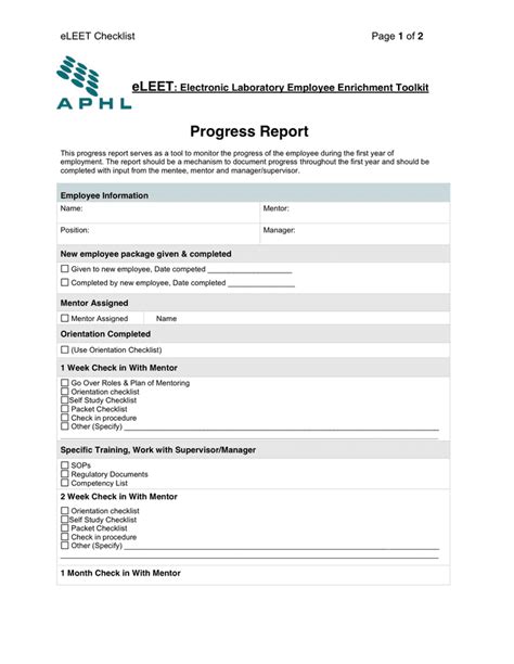 Progress Report Template In Word And Pdf Formats