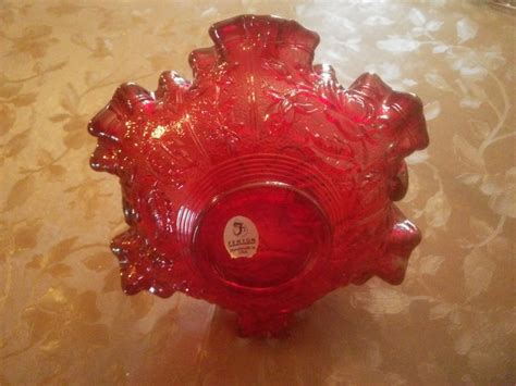 Vintage Fenton Ruby Red Basket Vintage Red Ruffled Edge Etsy