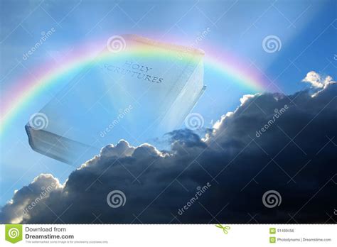 Bible Rainbow Storm Cloud Stock Photo Image Of Christian 91469456