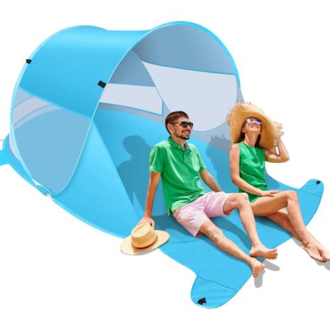 Beach Tent Large Automatic Instant Pop Up Beach Shade Upf 50 Portable Sun Shelter Anti Uv