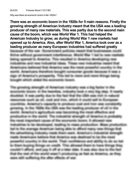 SOLUTION: Why was there an economic boom in the 1920s 1 - Studypool