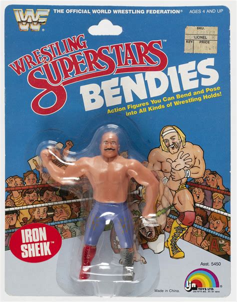 Hakes Ljn Wrestling Superstars Bendies 1984 Iron Sheik Carded