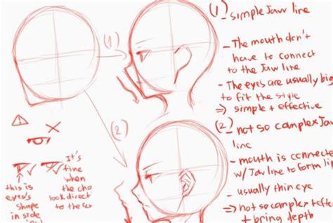 Anime Head Side View Tutorial ~ Drawing Head Draw Face Reference