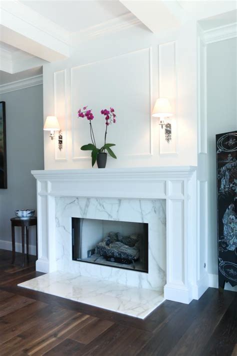 Striking Marble Fireplace In Transitional Living Room Hgtv