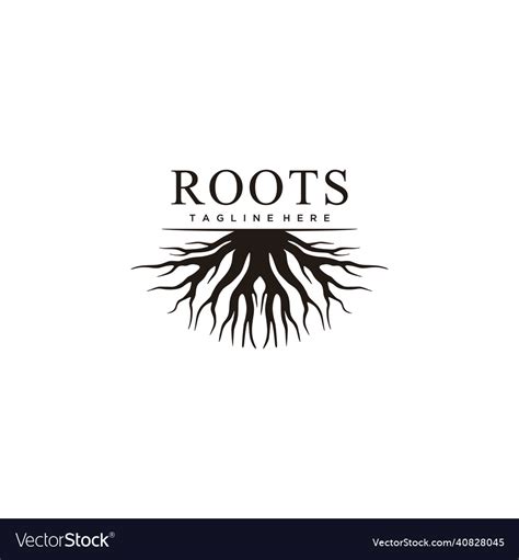 Abstract Tree Root Logo Design Royalty Free Vector Image