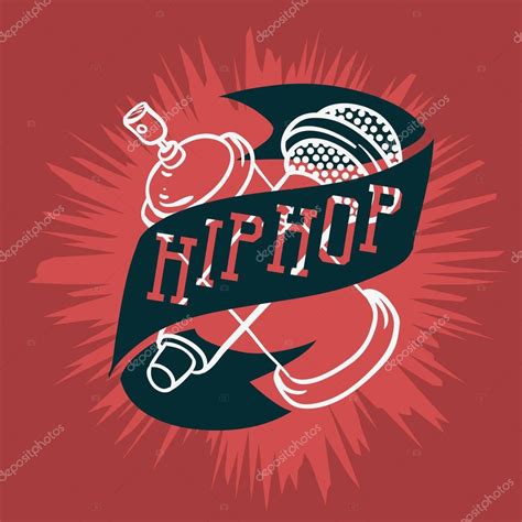Dise O De La Etiqueta Del Signo Del Emblema Del Logotipo Del Hip Hop Con Un Micr Fono Y Un