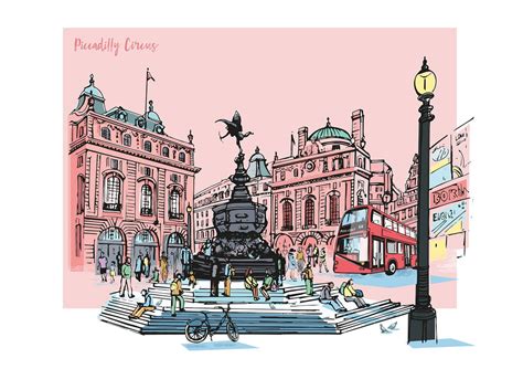 Piccadilly Circus London A3 Print By Rocket 68