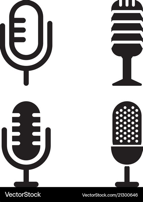 Microphone Logo Icon Template Royalty Free Vector Image