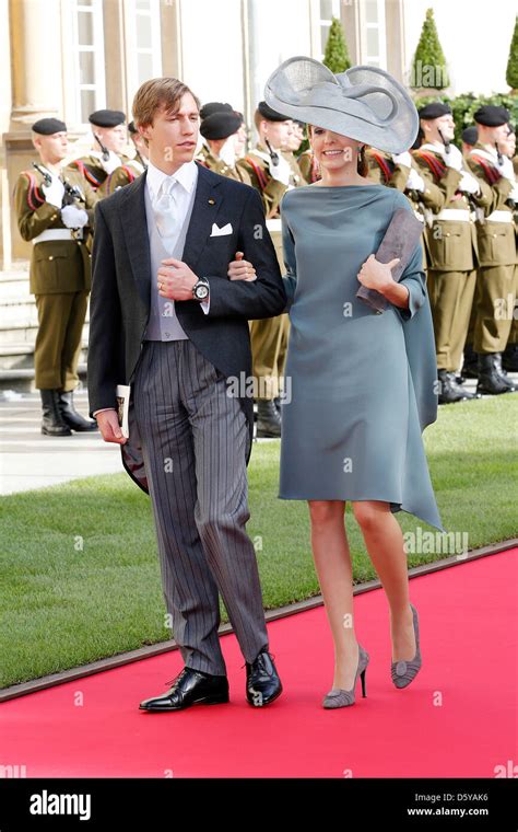 Prince Louis And Princess Tessy Of Luxembourg During The Wedding Of Prince Guillaume The