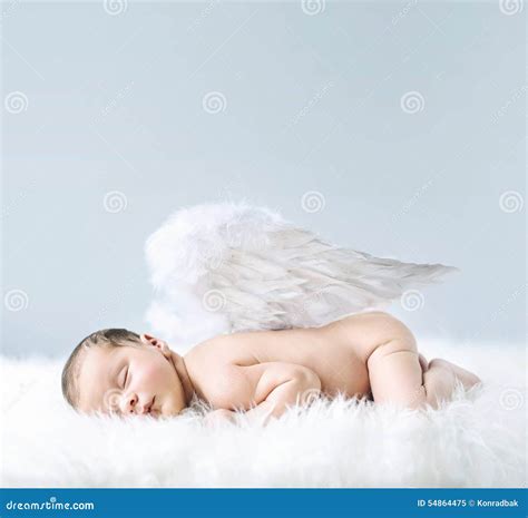 Newborn Baby As An Angel Stock Image Image Of Happy 54864475