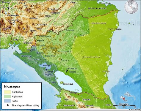 1 Nicaragua Its Main Geographical And Cultural Zones And The Location