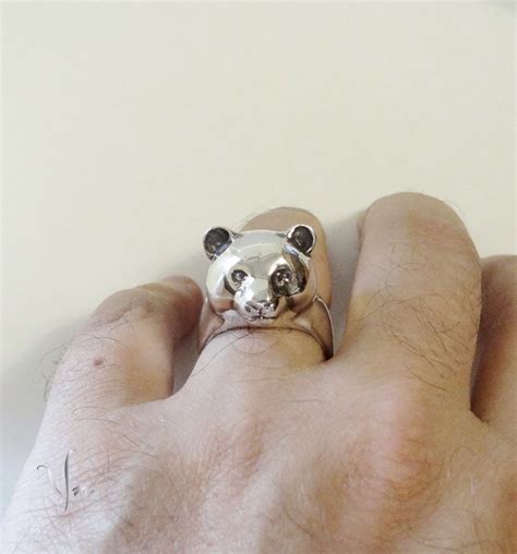 Silver Panda Ring Panda Ts Panda Bear Jewelry Wildlife Etsy