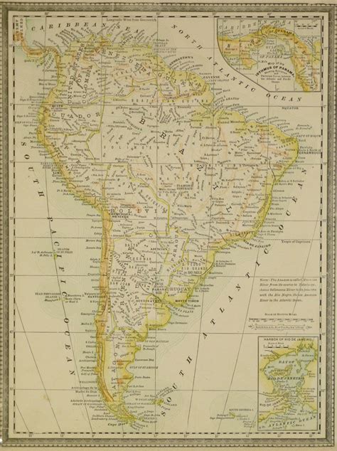 South America Map 1890 Original Art Antique Maps And Prints