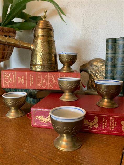 Vintage Brass Turkish Tea Set Etsy