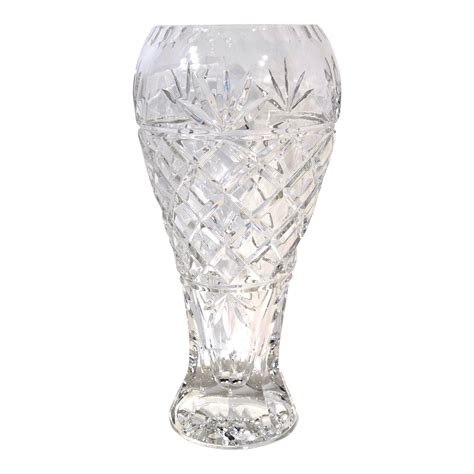 Heavy Cut Leaded Floral Blown Crystal Vase Chairish