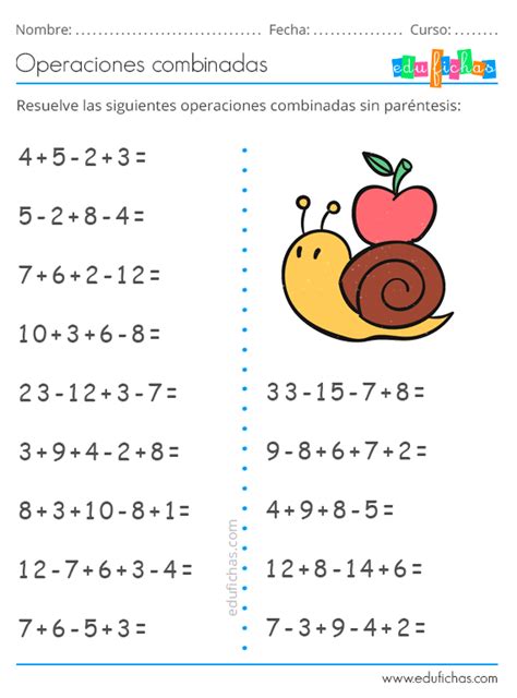 Operaciones combinadas sin paréntesis Cursos de matematicas