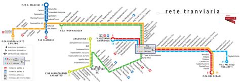 Map Of Rome Tram Stations And Lines