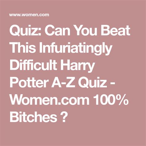 Quiz Can You Beat This Infuriatingly Difficult Harry Potter A Z Quiz