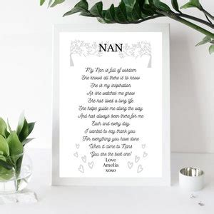 Personalised Nan Poem Print Etsy
