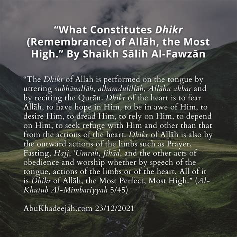 “what Constitutes Dhikr Remembrance Of Allāh The Most High” By