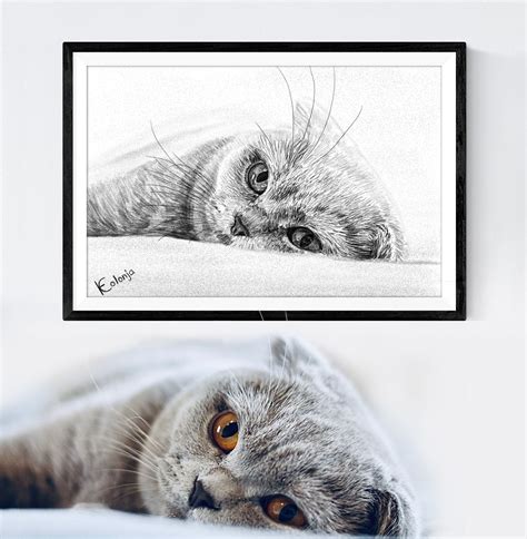 Custom Cat Portrait | Custom dog portrait, Custom pet portrait, Custom pet drawing, Cat Portrait ...