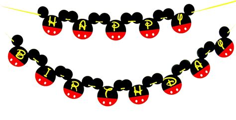 Buy Mickey Mouse Birthday Banner Mickey Mouse Birthday Decorations Happy Birthday Banner