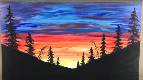 Amazing Silhouette Sunset Painting Tutorial By Artist Andrea Kirk