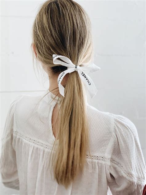 Simple Ponytail Hair Bow Idea Chanel Hair Accessory Hair Styles