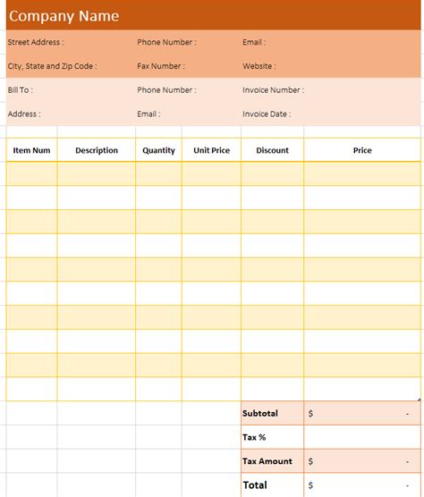 Blank Invoice Excel Template 2 Methods To Create Invoice From Scratch