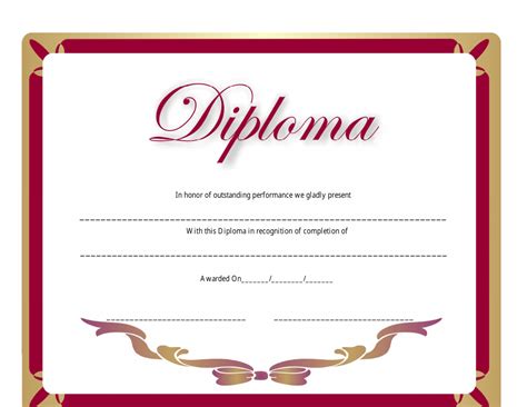 Diploma Certificate Template Red Download Printable Pdf Templateroller