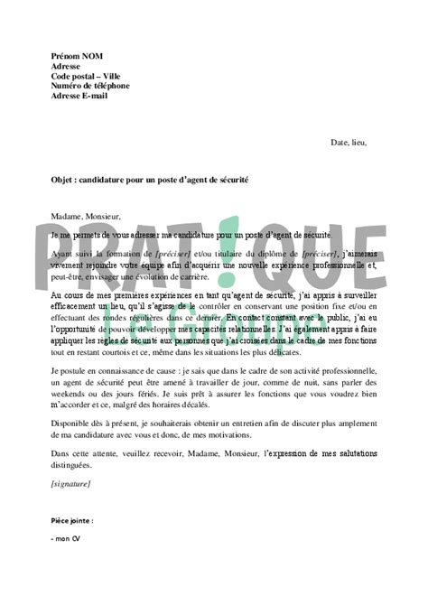 Agent De Sécurité Francais Lettre De Motivation  Peter Vargas ejemplo