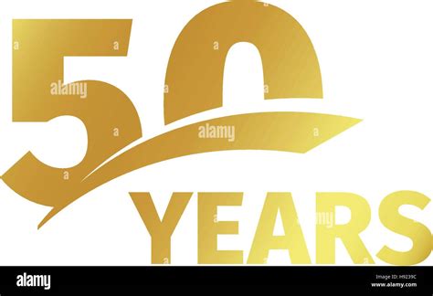 Isolated Abstract Golden 50th Anniversary Logo On White Background 50