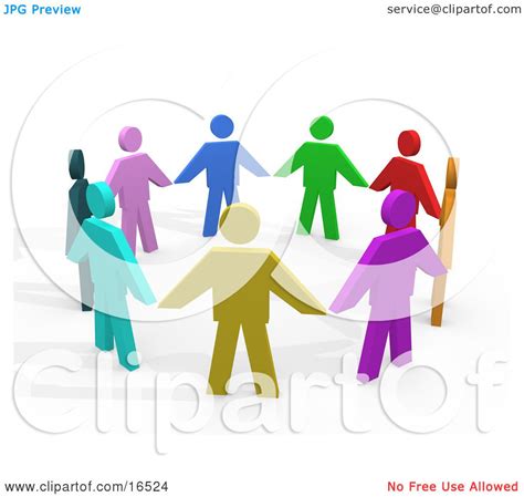 Colorful Circle Of Diverse People Holding Hands Symbolizing Teamwork