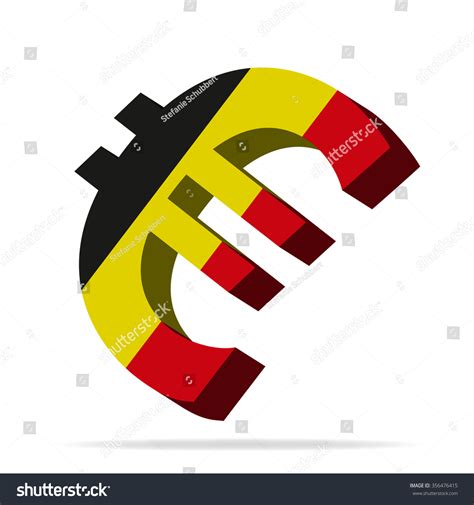 Belgium Euro Symbol Vector Silhouette Vetor Stock Livre De Direitos