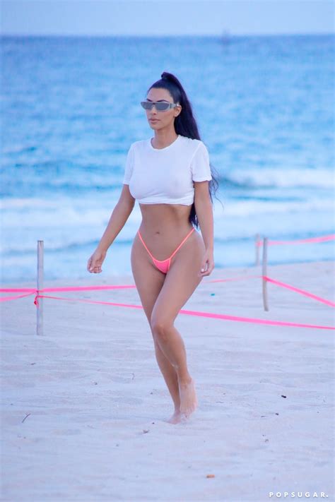 kim kardashian wearing thong bikini in miami august 2018 popsugar celebrity photo 11