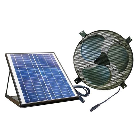 Solar Powered 20 Watt Polycrystalline Panel Covering 1350 Cfm Black