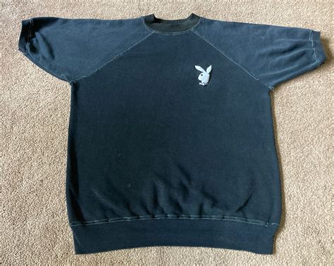 Vintage Playboy Bunny Crewneck Sweater Shirt Black Ra Gem