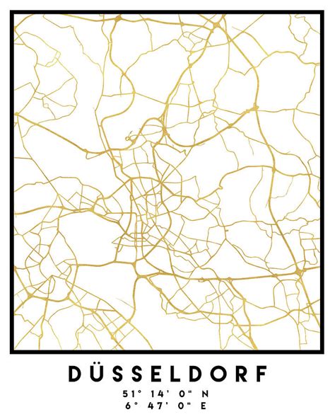 Dusseldorf Germany City Street Map Art Digital Art By Emiliano Deificus