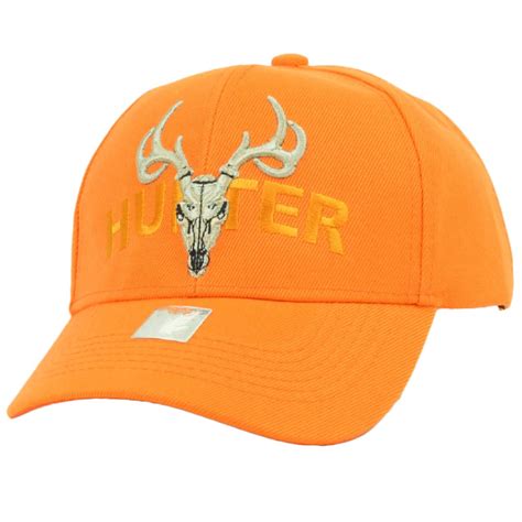 Hunter Fluorescent Orange Hunting Hat Cap Adjustable Curved Bill