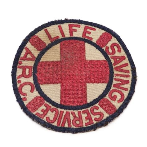 Vintage Badge Red Cross Life Saving Service Arc By Hensfeathers