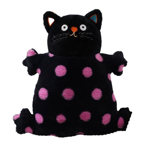Funny Polka Dot Cat Plush Toy Pink Thin Kitty Pillow Sofa Cushion Doll