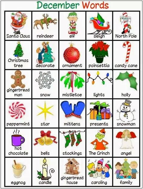 Ficha Para Nios De Ingles Vocabulario Navidad El Christmas Writing
