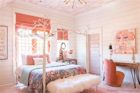 Specular modern touch bedroom design with classic accessories. A Little Christmas Decor in Addison's Coral Girl's Bedroom ...